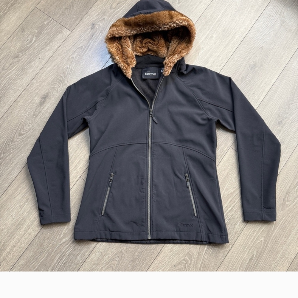 NWOT Marmot Women's Black Jacket with Brown Lining